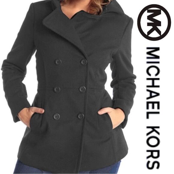 MICHAEL Michael Kors Wool Blend Pea Coat - Picture 1 of 10